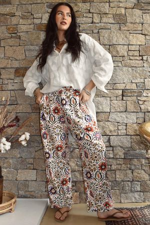Riad Nights Relaxed Barrel Pant Black